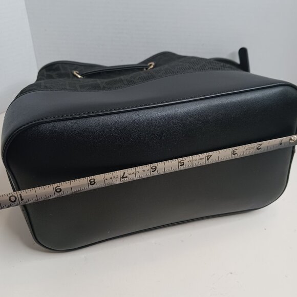 Calvin Klein Bucket Bag Black Initial Canvas Gabrianna Cross Body Faux Leather - Picture 8 of 12